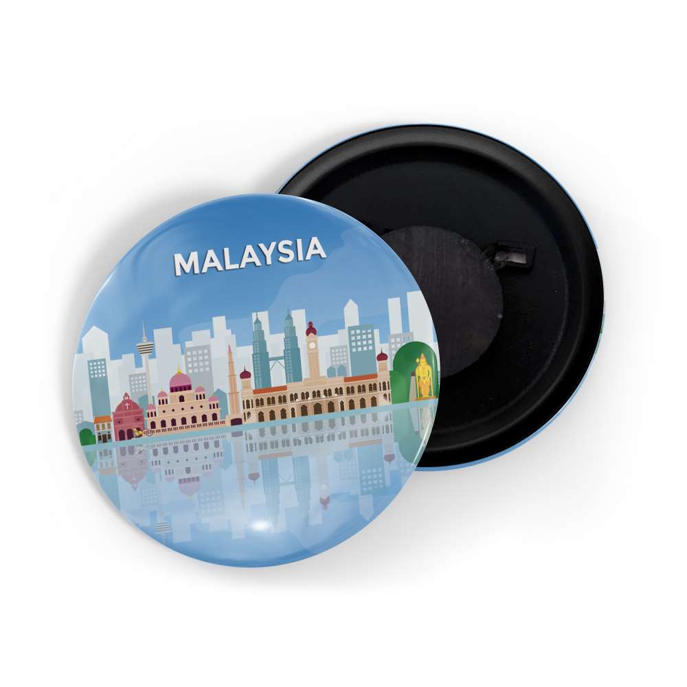 dhcrafts Fridge Magnet Blue Color Places Malaysia Asia Glossy Finish Design Pack of 1
